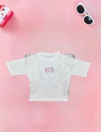 Girl's White T-shirt[GT-660](4-12Years)-7-8Y (Size - 30) / Imported / White