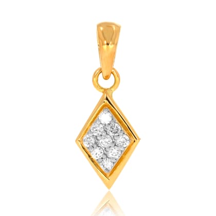 Senco Gold Barfi Cut Diamond Pendant (2 gram / 0.14 Ct / JK-SI / 18K Yellow Gold)