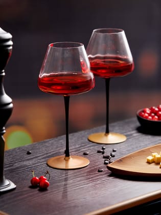 MIDNIGHT NOIR WINE GLASS - ITALIAN CRYSTAL – PACK OF 2