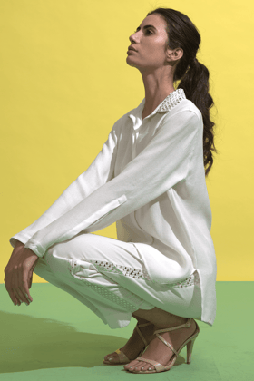 MIRROR EMBROIDERED SET-M / M / Ivory