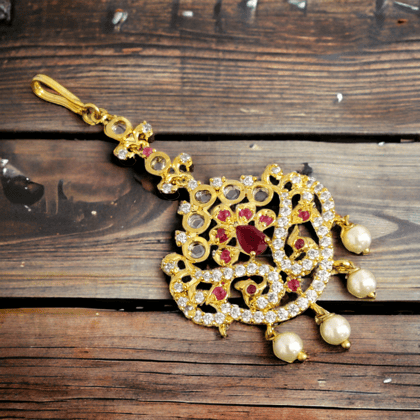 Opulent Blush Tika-Red-White / Gold Plated