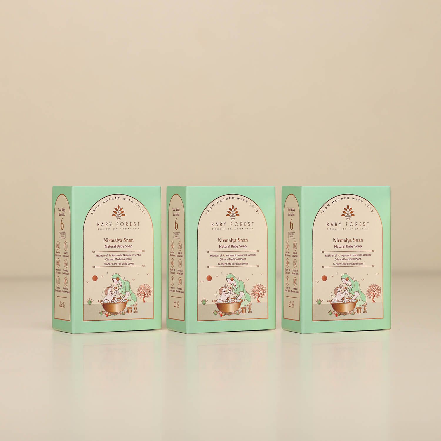 Nirmalya Snan Natural Baby Soap- Pack of 3-125 gm X 3