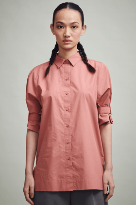 Buckle Cuff Shirt-L / Salmon