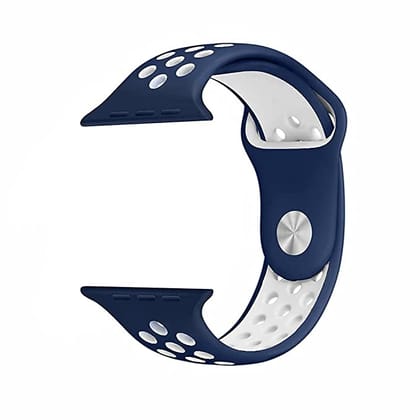 Valente Sports 42mm/44mm/45mm Strap Compatible with Apple Watch Series 8,7,6,5,SE,Ultra-Navy Blue White
