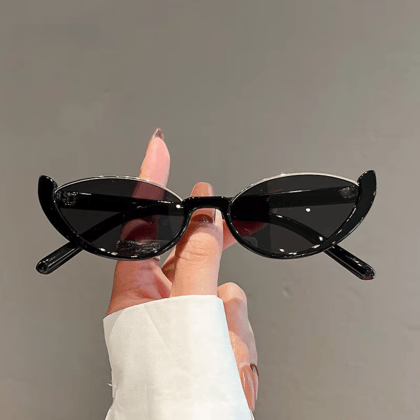 First Lens Cat Eye Eclipse Sunglasses UV-400-Black