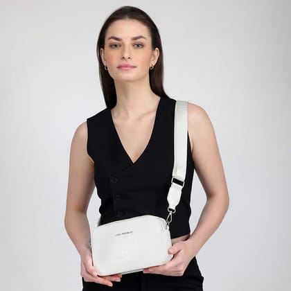 Voyage New Look Sling Bag-22X7X14cm / White
