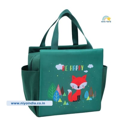 Cartoon printed insulated water resistant lunch bag for kids and women-Fox