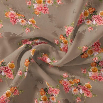 Fragrance Multitype Of Flower Digital Printed Fabric - Japan Satin