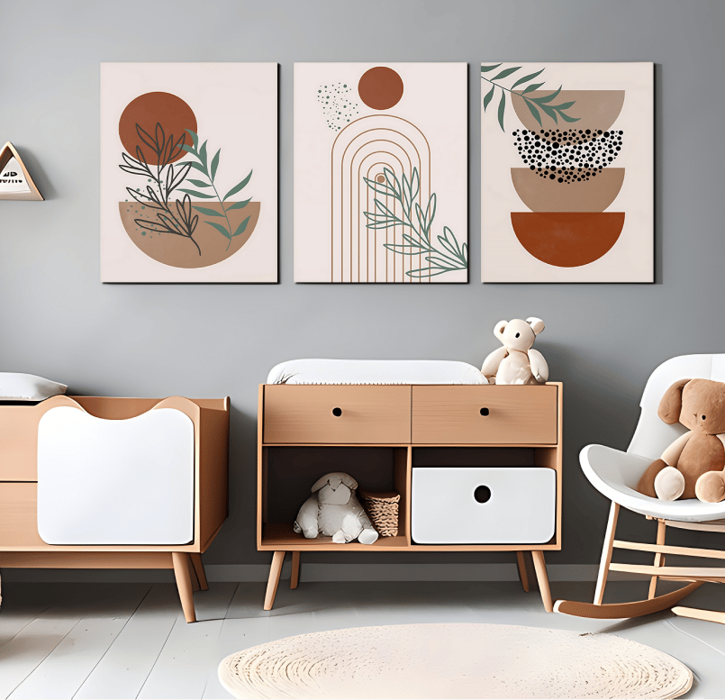 Balancing Stone Boho Wood Print Wall Art Set of 3-9 X 12 Inches Each / Pinewood Thickness: 6mm