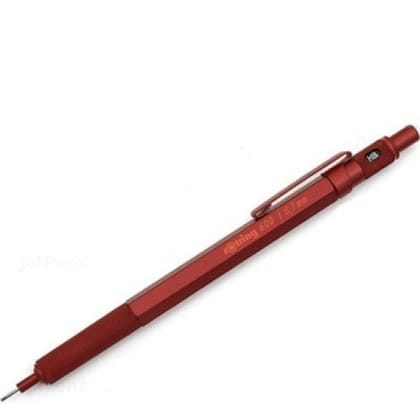Rotring 600 Red 0.7mm Mechanical Pencil,Metal Body,Non-Slip Metal Knurled Grip