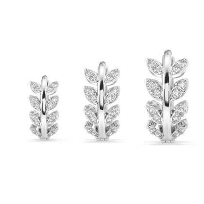 Zirconia Leaf Hoops - Multiple Sizes-6MM