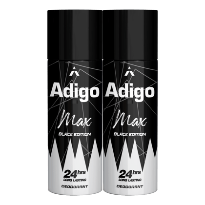 Adigo Max Black Edition Deodorant 165ml(Pack Of 2)
