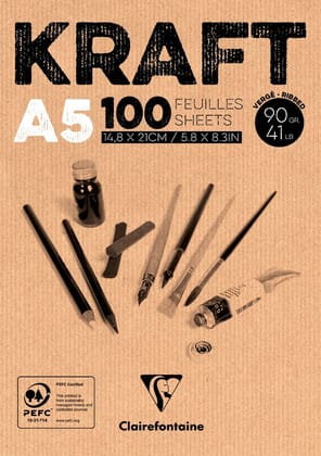 Clairefontaine Fine Art Kraft Paper 90g 100 Brown Sheets-A5