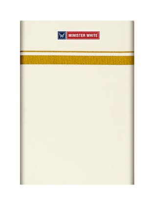 Mens Cotton Cream Single Layered Dhoti with 3/4" Gold Jari Border - Sankalp-2Mtr