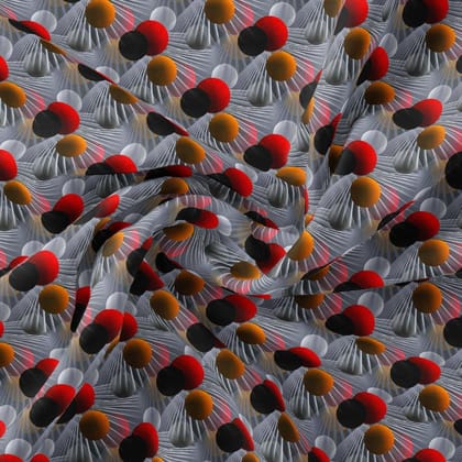Glassmorphisam Bubble Effects Digital Printed Fabric - Crepe