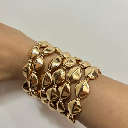 TFC Gilded Love Gold Plated Stacked Bracelet ( Set of 6 )