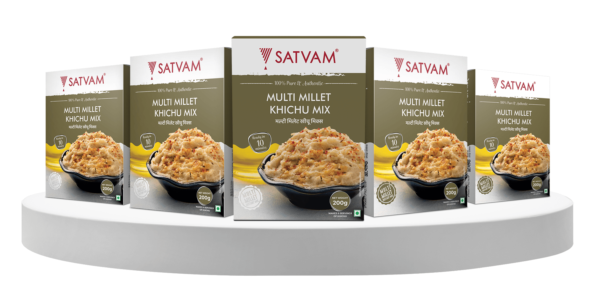 Satvam Multi Millet Khichu Instant Mix (5x200g)-(Pack of 5)