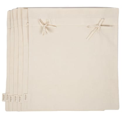 AKIIKO BASICS - Saree Bags (Pack Of 12)-Regular / Cotton Canvas - Natural