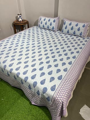 Melodic Cotton King Size Double Bedsheet Off White