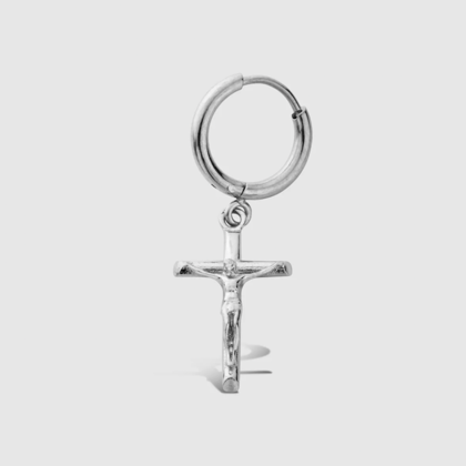 CRUCIFIX EARRINGS in Silver Shade (a pair)
