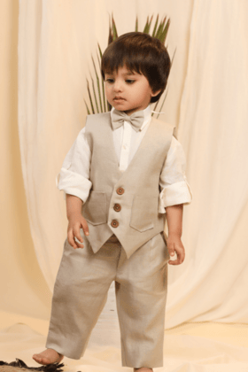 Natural Linen 3 Piece Set-0-6 months