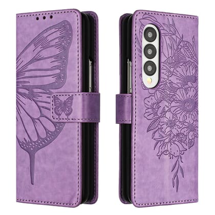 Sweet Purple Butterflies Flip Cover-Samsung Galaxy Z Fold 3