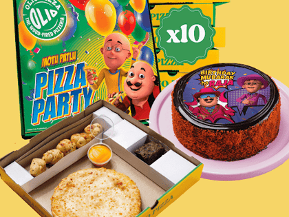 Kids Birthday Pizza Party With Chocolate Cake (pack Of 10)