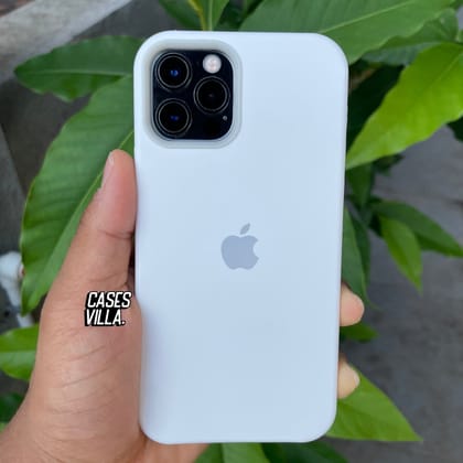 Premium Original Silicone Case with Camera Frame for iPhone 12 Series-iPhone 12 Pro Max / White
