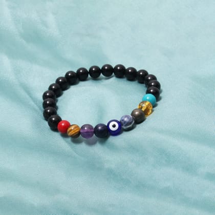 9 Chakra Healing Stretchable Gemstone Bracelet - Protection, Energy Balance & Vitality Booster-6 inch