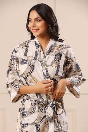 Nefertiti Bastet White Kimono-Free / White / White
