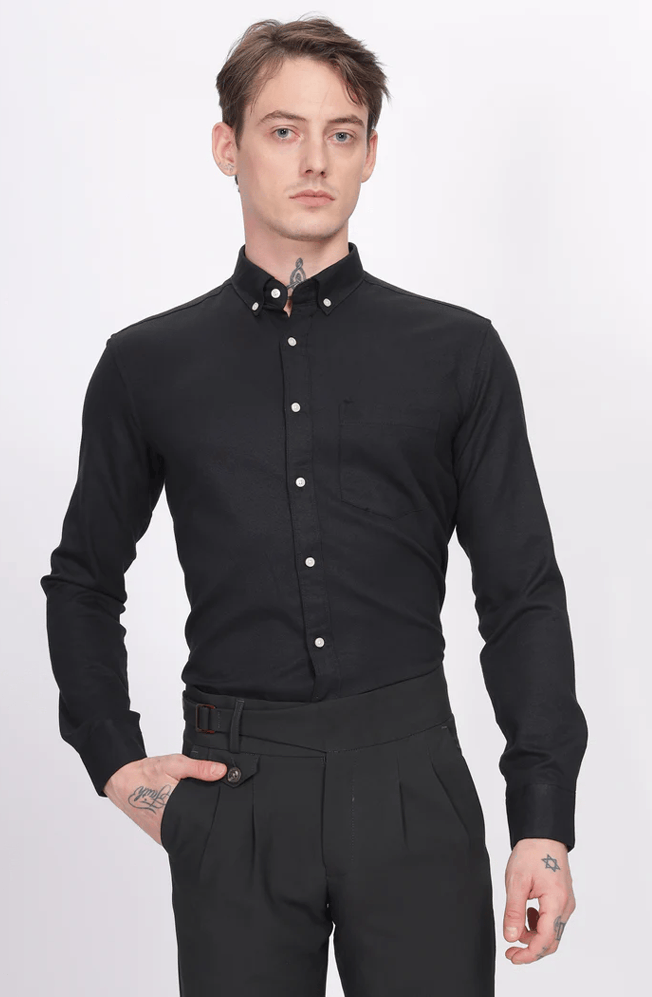 Classic Oxford Black Formal Shirt-M