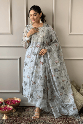 Floral Chanderi Silk Set-S
