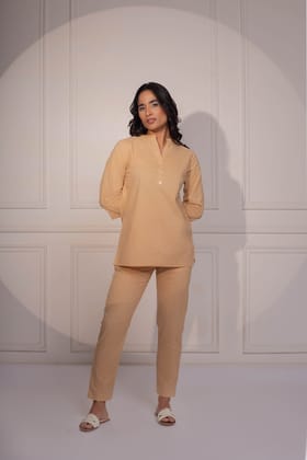 Everyday Linen Co-ord Set: Sand-XS