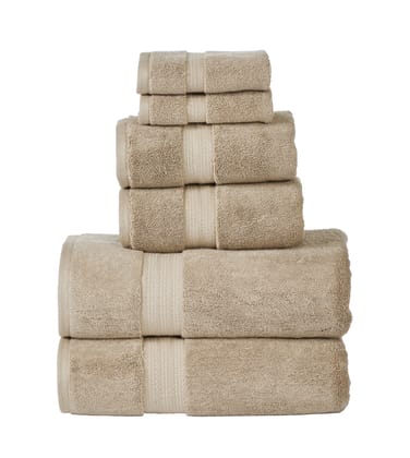 804 GSM 6 Piece Towels Set (Taupe)