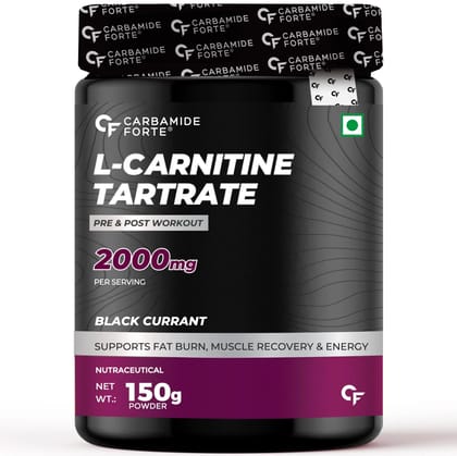 Carbamide Forte L Carnitine Powder for Men & Women | L-Carnitine L Tartrate 2000mg-30 Servings / Blackcurrant