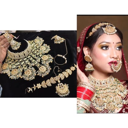 Kundan Bridal Necklace With Earring & Maangtika