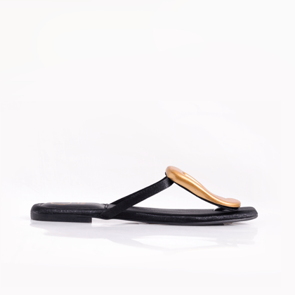 Gold Buckle Flats-36