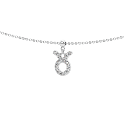 Taurus stone pave' zodiac necklace