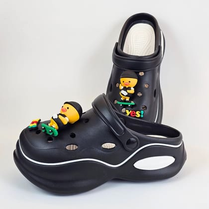 Black Skater Duck Clogs-37-38