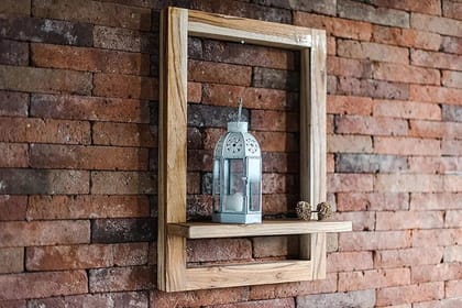 Wooden Rectangle Wall Shelf-Single
