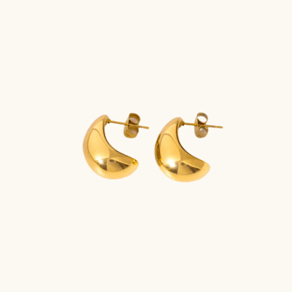 Water Drop Stud Earrings - 18k Gold Plated-Gold