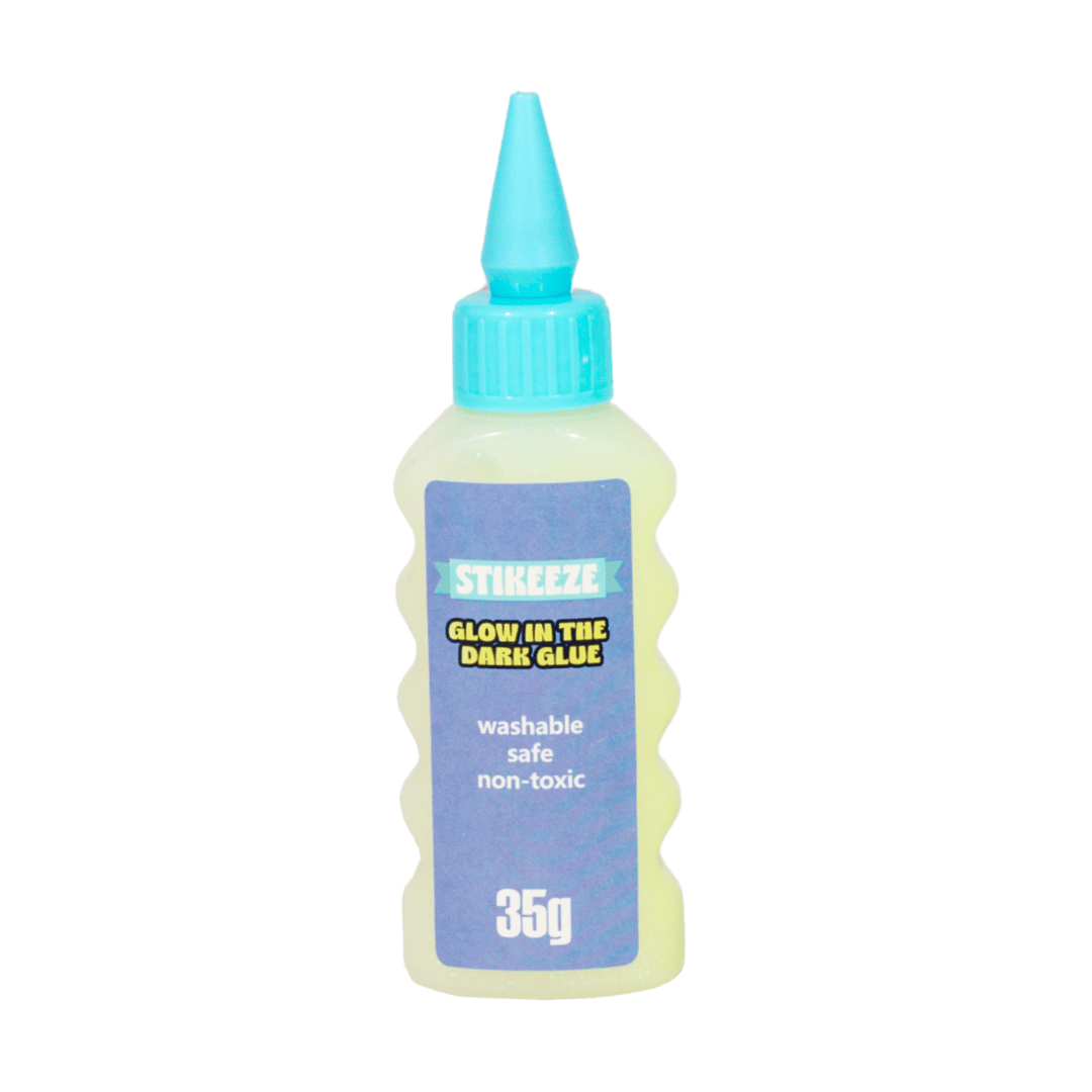 Stikeeze Glitter Glow in the Dark Glue | White | 35gms
