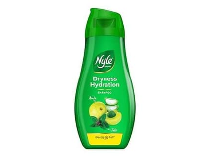 Nyle Naturals Dryness Hydration Shampoo, with Tulsi, Amla and Aloe Vera, Gentle & Soft Shampoo, pH Balanced and Paraben Free, 180ml