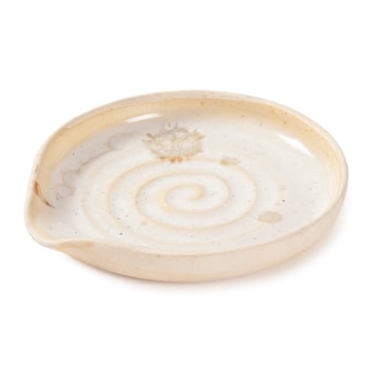 Stoneware Clay Spoon Rest 5"