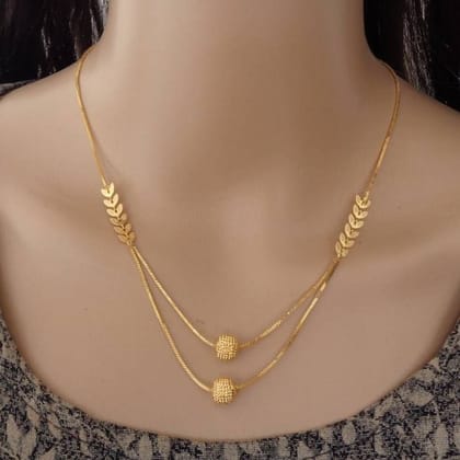 Stylish Gold Plated Necklace Chain For Women and Girls-18 inch / Gold / Ramdev art fashion jewellery
