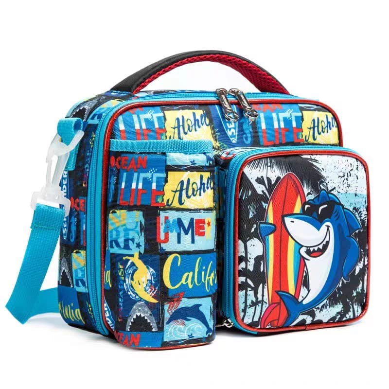 Foodie Friend Insulated Lunch Bag – Durable School & Travel Lunch Tote (Shark Voyager)-Shark Voyager