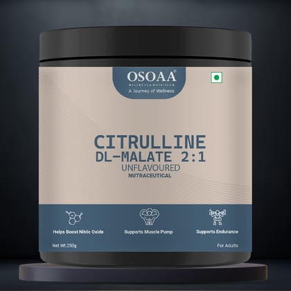 OSOAA Citrulline Malate Supplement Powder 100gm Unflavoured with Nitric Oxide for Immunity Booster, Enhance Muscle Pump, Sustain Longer Workouts, 50 Servings