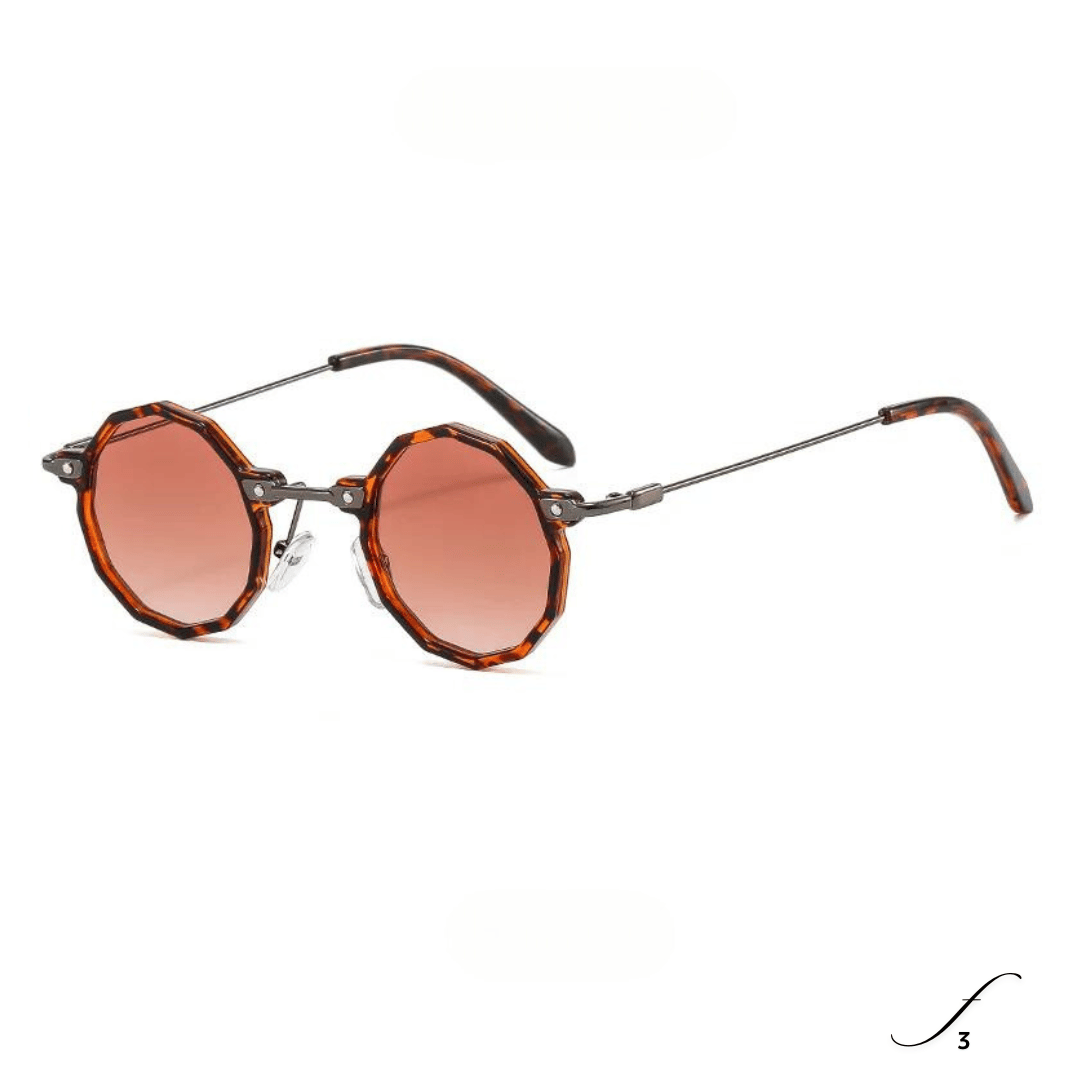 First Lens Classic Black Octagonal Sunglasses-F3