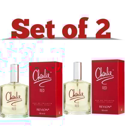Charlie Red By Revlon  Eau De Toilette Spray for Women 100 ml Set Of 2