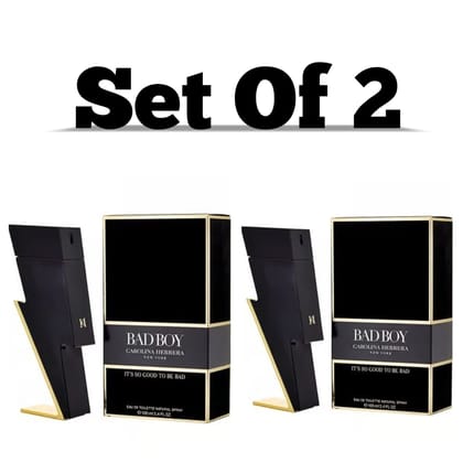 Carolina Herrera Bad Boy Eau De Toilette 100ml Men’s Perfume set of 2 Perfume